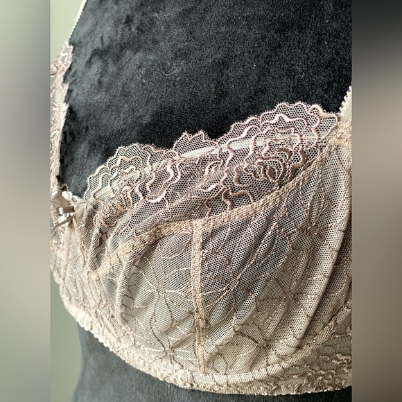 NWT Gorteks Lace Underwire Demi Bra in Mocha - Picture 2 of 14
